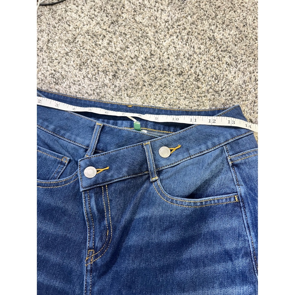 Halara Flex Asymmetric Crisscross Waist Wide Leg Denim Jeans Medium Wash Size M - Picture 6 of 11